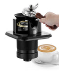 Heavy Duty Commercial Coffee Knock Box With Removable Striker Bar And Spacious Reservoir, No Mess Dry Grounds Disposal Bin For Pro Cafe Backbar Or Home Kitchen Setup with espresso portafilter.