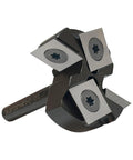 Spoilboard Surfacing Router Bit For CNC Woodworking, 1/4 Inch Shank, 1-3/8 Inch Cutting Diameter, 2 Plus 2 Insert Carbide Inserts