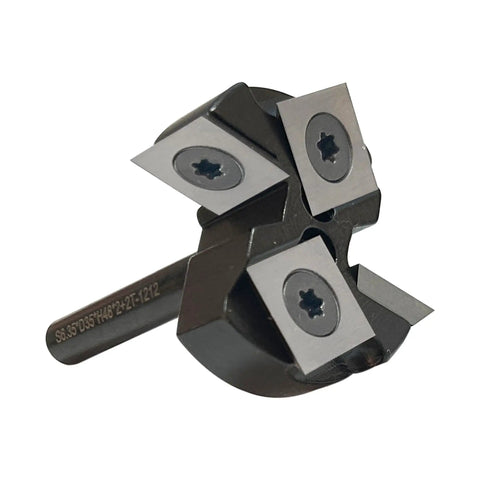 Spoilboard Surfacing Router Bit For CNC Woodworking, 1/4 Inch Shank, 1-3/8 Inch Cutting Diameter, 2 Plus 2 Insert Carbide Inserts