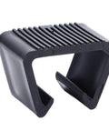 Close-up of a black plastic fastener from 8 Pack Outdoor Sofa Clips For Sectional Patio Furniture Rattan Wicker Fasteners To Keep Modular Lounge Sets Tight And Stable Easy Connectors For Outdoor Seating Clamps Weatherproof Construction