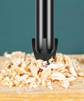 Top Shelf 10 Piece Drill Bit Set 6mm Heavy Duty Alloy Steel For Tile Porcelain Glass Marble, detailed view of drill bit in wood shavings.