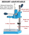 Heavy Duty Electric Drill Stand With 90 Degree Rotatable Head And 80Mm Stroke For High Precision Work, adjustable height, 32mm column.