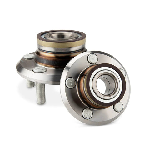 Front Wheel Bearing Hub Assembly Direct Fit For Chrysler 300 2005-2014, Charger 2006-2014, Challenger 2008-2014, Magnum 2005-2008 With 5 Lug And ABS 2 Pack Premium Wheel Hub Bearings, showing two hubs with quad lip seal design.