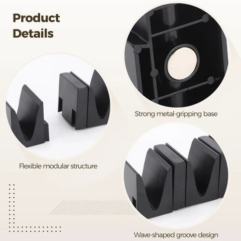 Close-up of Modular Screwdriver Organizer Set With Magnetic Holders for Tool Drawers and Tool Boxes showing wavy groove design.