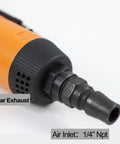 Rear view of Pro Grade 110 Degree Air Die Grinder 18000 RPM Pneumatic Angle Tool with air inlet and exhaust details