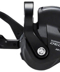Right Shift Lever For 10 Speed With RapidFire Plus And Optical Gear Display Lightweight Black Aluminum Construction For Hardcore Trail Riding And Technical Terrain shown from side angle