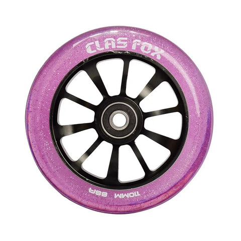 Rad Purple Pro Scooter Wheels 110 Mm Transparent Sparkle Polyurethane With Abec 9 Bearings Cnc Machined Aluminum Core 88A Mid Rebound Two Pack Dope Street Riding Gear