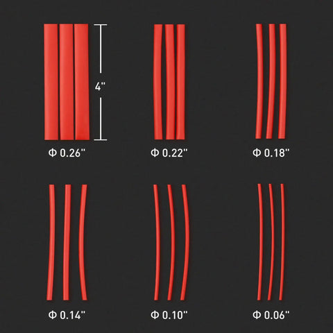 Two To One Heat Shrink Tubing Set With Flame Retardant V0 Rating, Nine Colors And Six Diameters, 162 Pieces In Clear Plastic Box