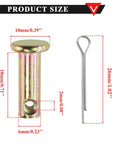 Rear Caliper Foot Brake Lever Clevis Pin 6mm 0.23 Inch For Pit Pro Trail Quad Dirt Bike ATV Buggy size diagram with cotter pin