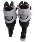 Back view of Pink Adjustable Kids Roller Blades For Girls And Boys, Size M, with durable support for recreation and sport