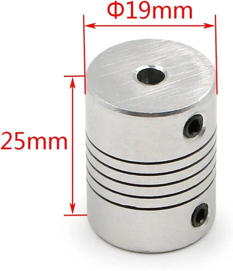 Dope Aluminum Shaft Connector Flexible Coupling 5x8mm Jaw Fit For CNC Motor Encoder Lead Screws Light Duty Machine Tools OD 19x25 aluminum coupling, 19mm x 25mm