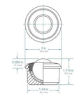 Diagram of Drop In Beefy Heavy Duty Ball Transfer Bearing Carbon Steel 1 3 16 Inch Diameter 500 Lb Load Capacity dimensions.