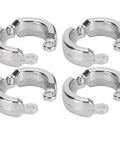 10 Pieces Bird Foot Rings Metal Leg Straps For Small Medium Large Birds, shiny silver outdoor training clips in a set.