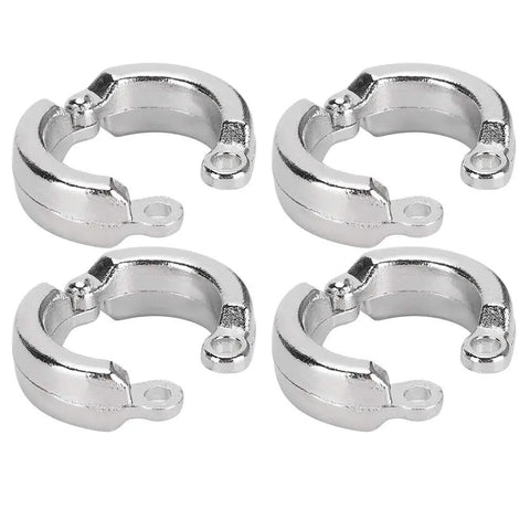 10 Pieces Bird Foot Rings Metal Leg Straps For Small Medium Large Birds, shiny silver outdoor training clips in a set.