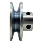 Solid Workhorse Single Groove Web Sheave V Belt Motor Pulley with 3/4 Inch Bore, 2.5 Inch OD, Zinc Plated Steel.