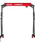 1.5 Ton Portable Gantry Crane With Adjustable Height From 8.53 To 12.47 Feet And A 6.56 Foot Span, Steel I Beam Construction For Easy Lifting
