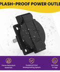 Tough As Nails 4 Pack US Standard Waterproof Power Outlet Faceplate 15A 125V Three Hole Wall Socket with water droplets.
