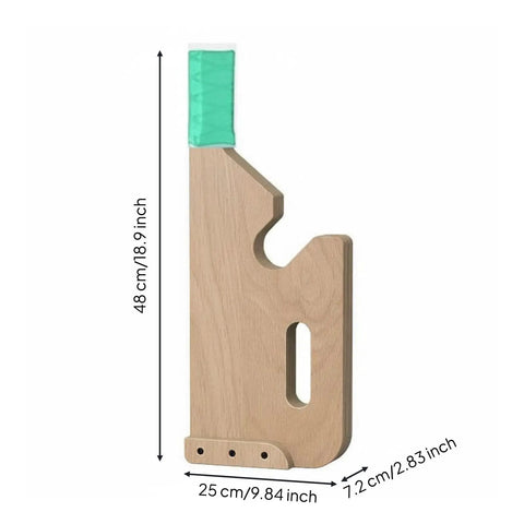 Barbell Plate Lifter Deadlift Jack Plate Loader Tool For Quick Plate Changes, Heavy Duty Strength Training Gear, Teal, dimensions shown