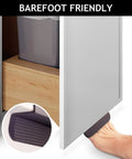 1 Pack Under Cabinet Foot Pull Opener 4 Inch Matte Black Hands Free Toe Pull With Adhesive And Screws in use on cabinet