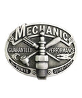 Antique Silver Mechanic Belt Buckle For Tradesman Style Zinc Alloy With Stainless Steel Back Loop Fits Up To 40 mm Wide Belts