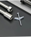 30 Set Heavy Duty Toggle Bolts And Drywall Anchors Kit For Securely Hanging Heavy Stuff In Home Renovation And Office Projects Includes Durable Screws Wing Nuts And All Purpose Fasteners. silver toggle bolt and drywall anchor kit with screw on dark background