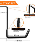 Heavy Duty Rafter Hook Set With Non Slip Coating Six Pack For Garage Organization, close-up showing size and PVC coating