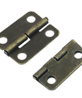 Bronze Mini Hinge Set for Wooden Boxes and Tiny Doors, 18 x 15mm, 50 Pcs with Screws, Durable Iron Construction, front view