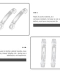 Acrylic Cabinet Pulls Set Of 8 Arc Drawer Handles With Screws, Crystal Wardrobe Knobs For Kitchen And Closet Furniture Hardware