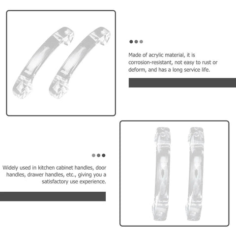 Acrylic Cabinet Pulls Set Of 8 Arc Drawer Handles With Screws, Crystal Wardrobe Knobs For Kitchen And Closet Furniture Hardware