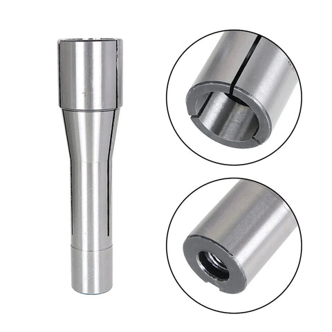 Steel Collet Set for Milling Machines R8 to 1 Inch, close-up of laser etched precision metal collets