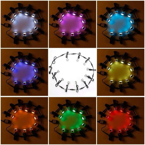 Low Voltage RGB LED Deck Lights Kit Waterproof Recessed Deck Lamps in various colors for outdoor landscape lighting