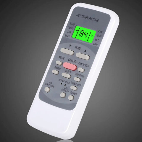 Universal Replacement AC Remote Control With Glowing Green Backlit Buttons Fahrenheit Celsius Display Works Slick With Yhke Yuke Systems To Keep Your Digs Comfy All Season Long