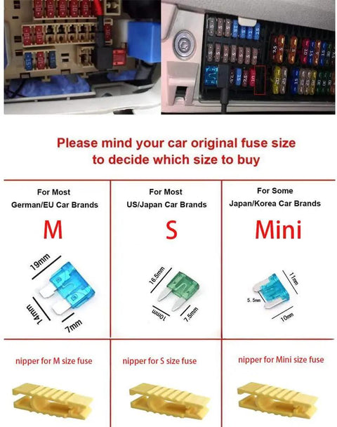 Car fuse sizes guide with 12V Add A Circuit Fuse Tap Adapter For Car Cigarette Lighter With 3.3 Ft 1 m 18 AWG Cable And Fuse Holder Easy Install Power Tap For Upgrading Your Ride Electrical System.