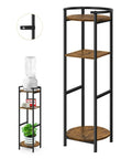 36.5 Inch Tall Freestanding Water Dispenser Stand With Multi Level Shelves For 1 To 5 Gallon Jugs Ceramic Water Bottle Holder Brown