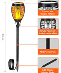 Diagram of low voltage torch landscape light with timer transformer, flickering flame design, ABS plastic pole, and ground stake