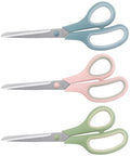 8.5 Inch Pastel Scissors 3 Pack Ultra Sharp Stainless Steel Heavy Duty Kitchen Shears With Soft Grip Ergonomic Handles Lefty And Righty Friendly