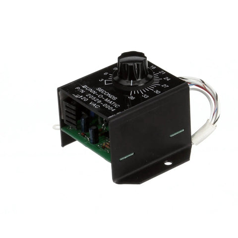 Side view of OEM Replacement Timer Module For Commercial Beverage Equipment, 120V DC Output, RoHS Compliant, Model 20529.1004 CBA.