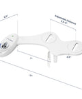 Neo 110 Non Electric Bidet Attachment For Toilet Seat With Single Nozzle, Adjustable Distance 3.5-8", White, 17" Length