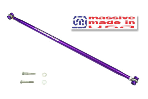 On Car Adjustable Bar Rod For 1982-2002 GM F-Body Camaro Firebird Lightweight Race Spec With 5/8 Inch PTFE Lined Rod Ends And Spherical Joints Made In USA For Superior Handling Traction And Performance purple aluminum tie rod with rod ends and hardware