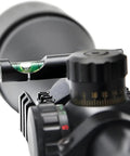 Close-up of bubble level for 20mm Picatinny Weaver Rail Rifle Scope Anti Cant Shock Resistant Mount attached to a rifle scope