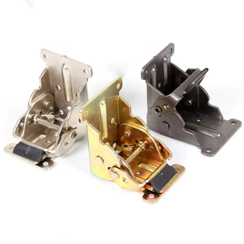 90 Degree Self Locking Folding Hinge Set For DIY Furniture Dining Table And Chair Extension Legs Heavy Duty Metal Hardware