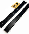 Beefy Extra Wide 32 Inch C Channel Table Stiffeners Set Of Two, black powder coat finish, against white background.