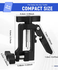 Compact 2-In-1 Hydraulic Brake Hose Cutter and Needle Driver Tool with size dimensions shown for MTB and road bikes