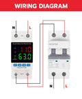Wiring diagram for Heavy Duty Smart Circuit Breaker With Dual Led Display And Adjustable Voltage Regulator for Solar RV home systems.