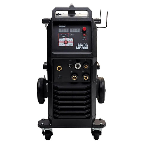 Front view of Elite 200 Amp All In One Multi Process AC DC Welder MP200i with control panel and connections