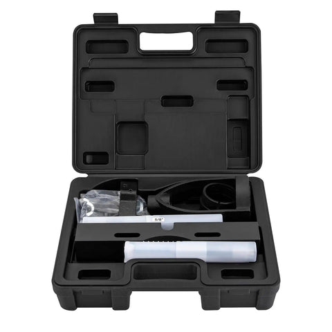 Built Like A Tank Mortising Attachment For Drill Press With Four Piece Chisel Set No Hassle heavy duty kit in durable storage case.