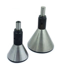 Pro Grade En31 Alloy Steel Bell Punch And Center Punch Set For Spot On Round Bar Centering Machinist Home Garage Diy Gear Killer Precision Easy Handling Setup, two steel punches, angled view.