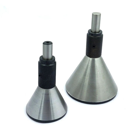 Pro Grade En31 Alloy Steel Bell Punch And Center Punch Set For Spot On Round Bar Centering Machinist Home Garage Diy Gear Killer Precision Easy Handling Setup, two steel punches, angled view.