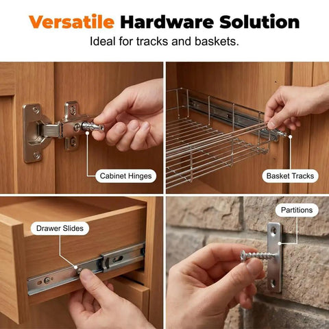 Fix Loose Hinges Quick With 100 Pack Of 6x14mm Door Screw Kit For Cabinet Repair And Stripped Thread Restoration Using Expansion Anchors For Super Secure Stability, metal screw in cabinet hinge