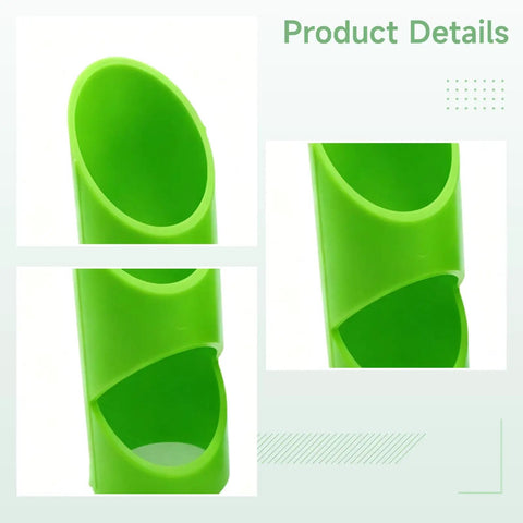 Close-up of green polycarbonate insulation cutting fixture from Insulation Cutting Fixture Set For Foam Pipe With Three Tube Design.